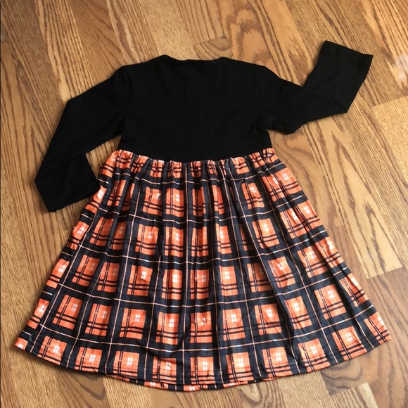 Girls black Dress Halloween Boo Plaid costume - Picture 3 of 5